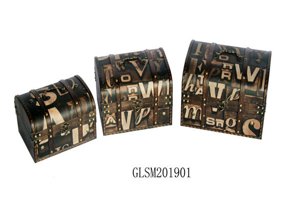 OBM 3 sets L32*25 Leather Storage Trunks And Chests
